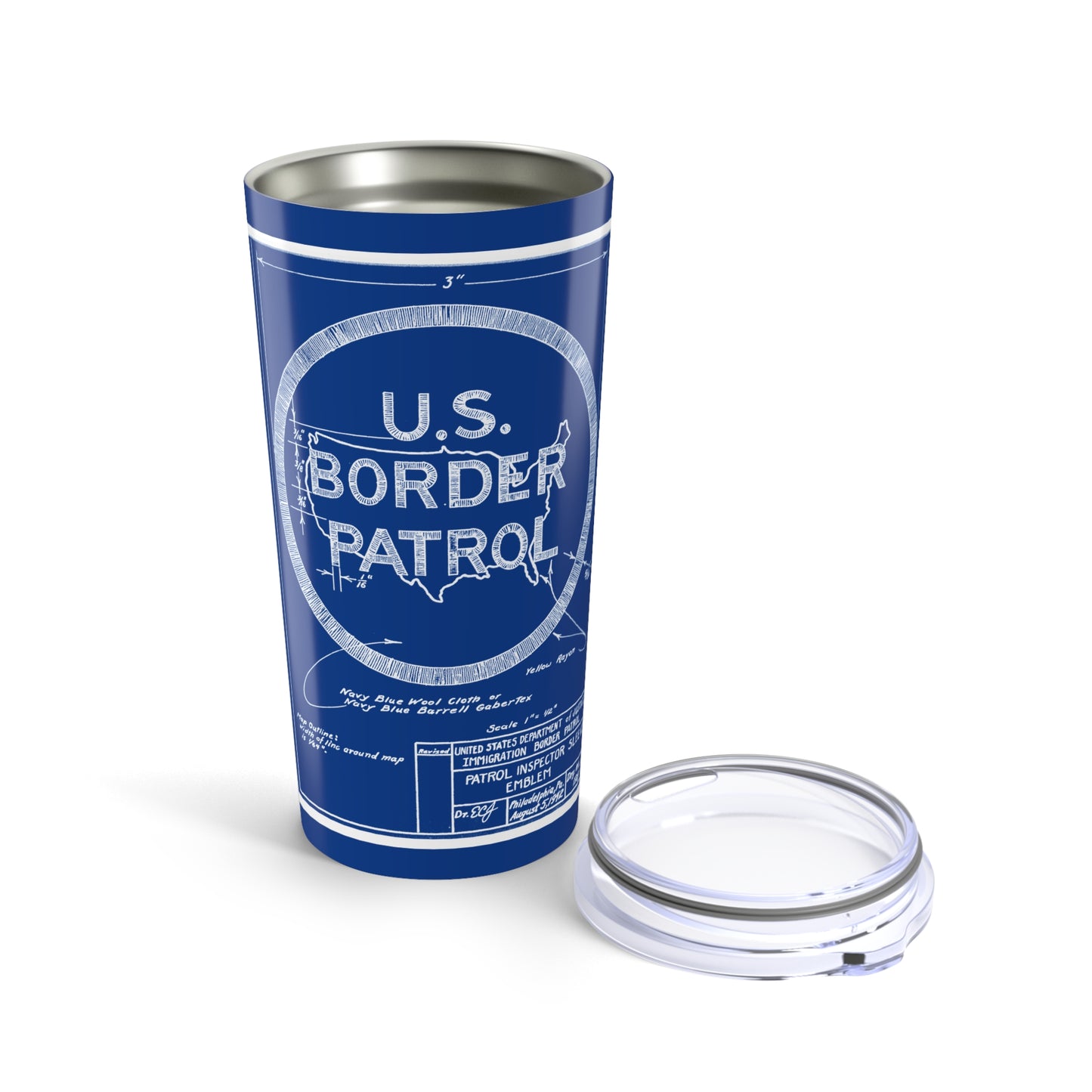 U.S. Border Patrol Blue Print Tumbler 20oz