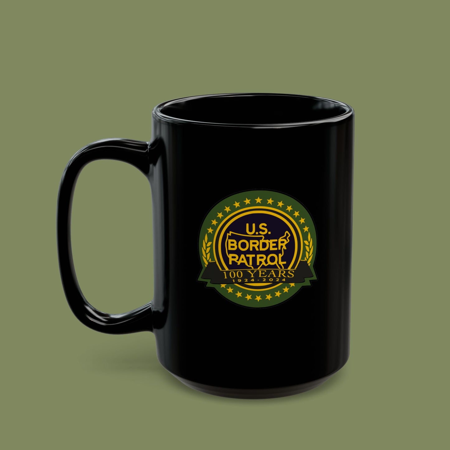 Border Patrol Centennial Black Mug (15oz)