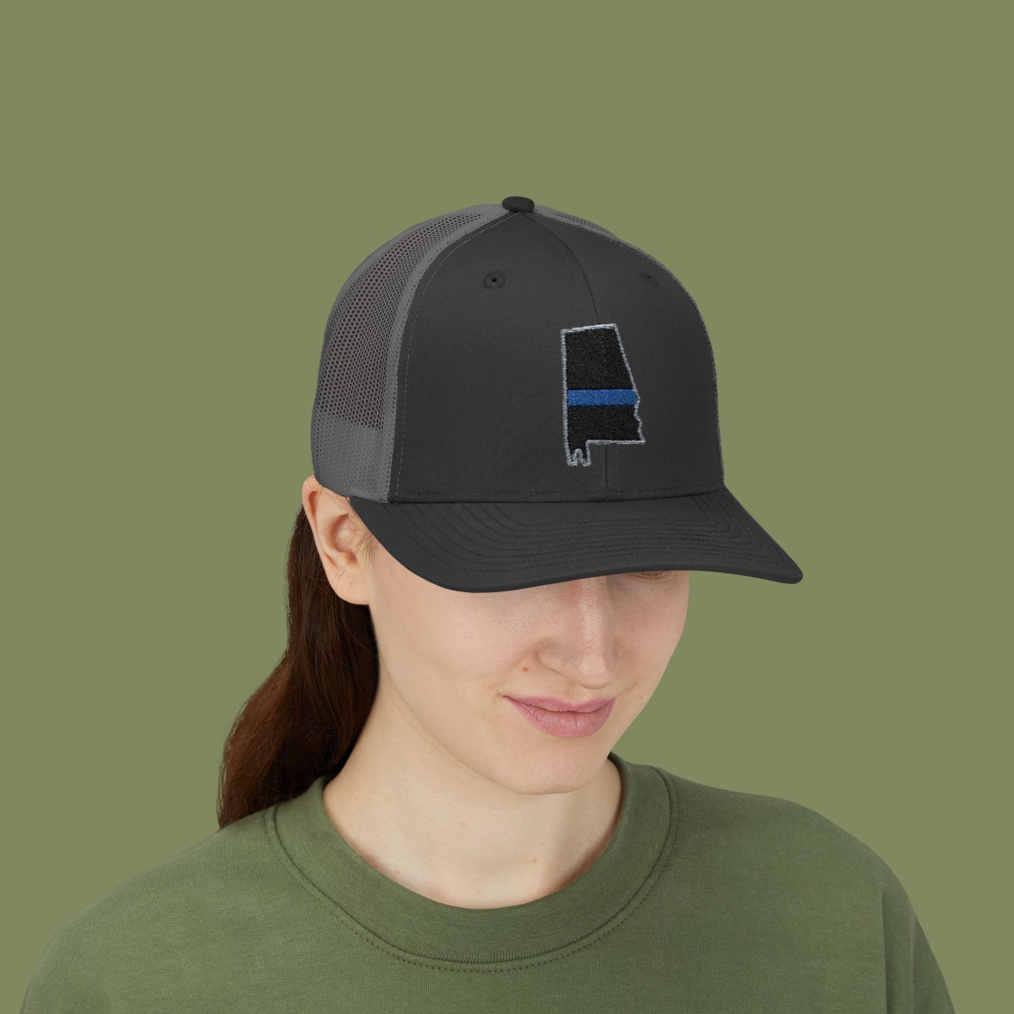 Alabama Thin Blue Line Snapback Trucker Cap