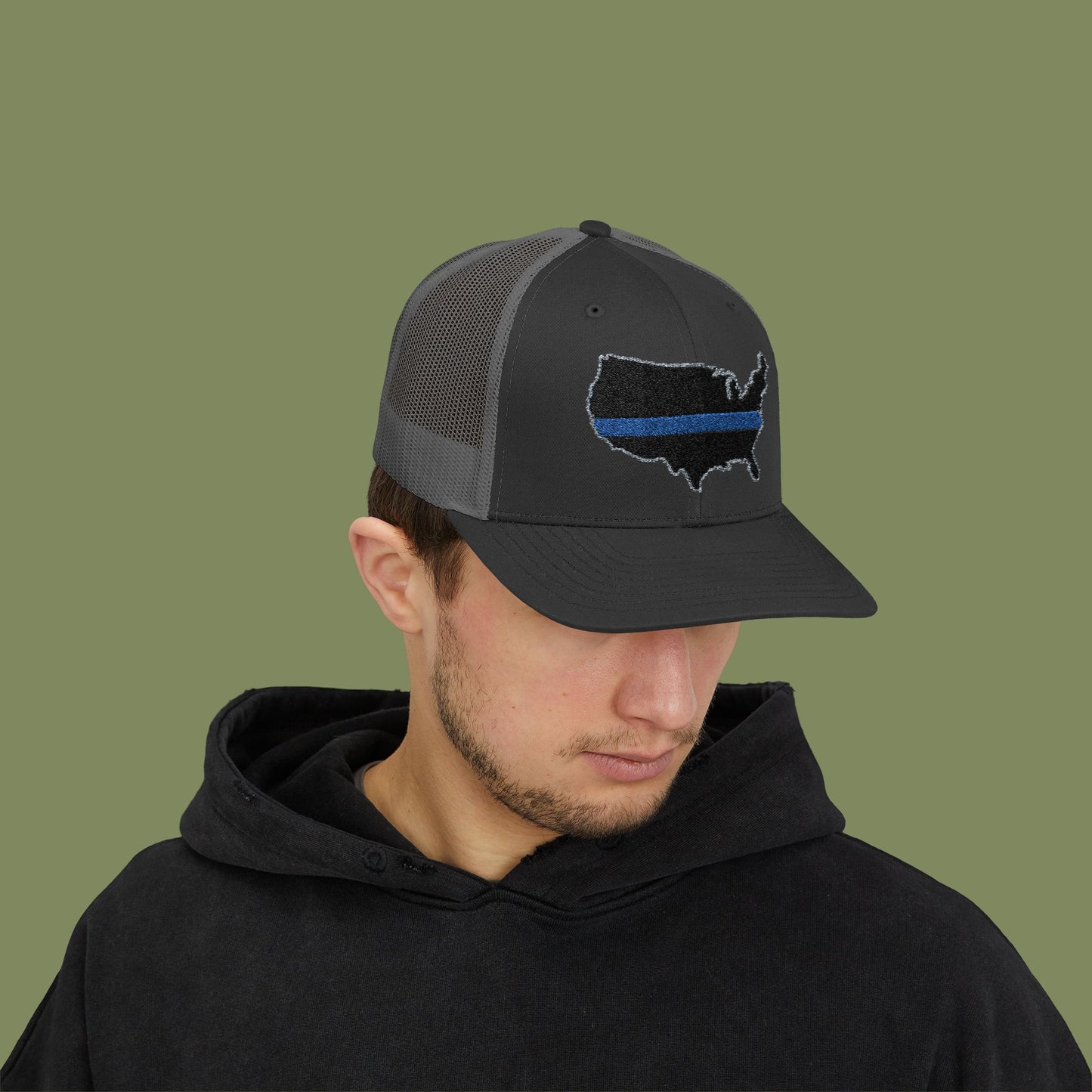 Thin Blue Line Snapback Trucker Cap