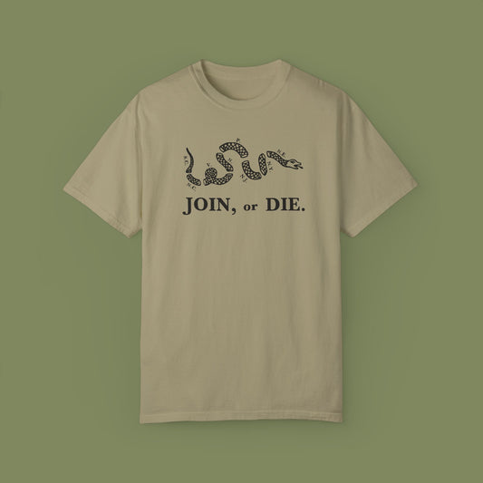 Join or Die Patriotic T-Shirt by Vint Hill Designs