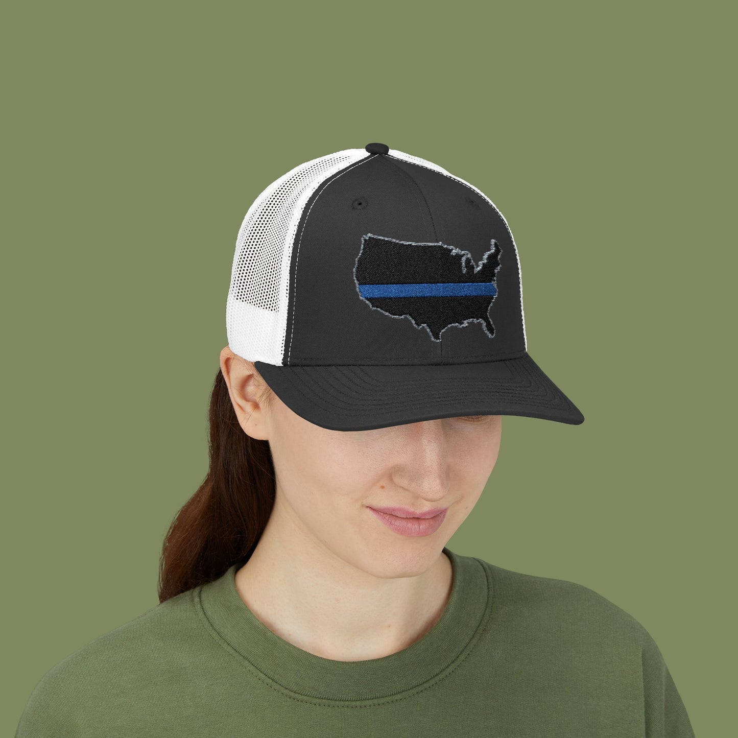 Thin Blue Line Snapback Trucker Cap