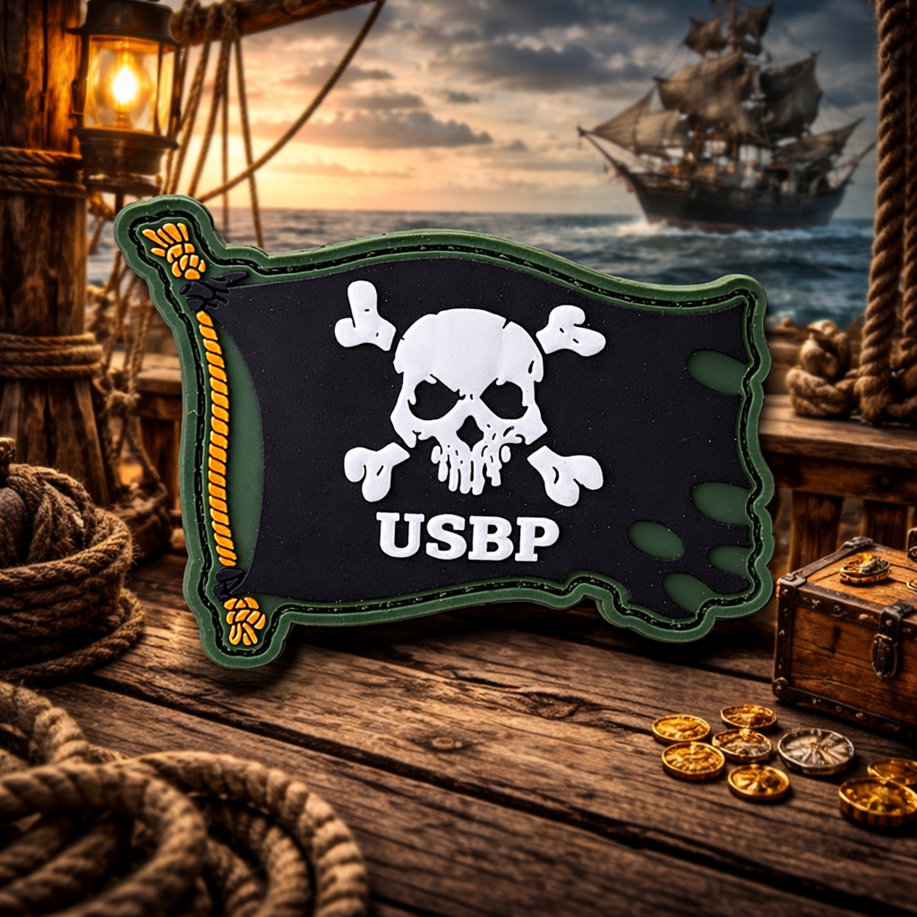Border Patrol Pirate Flag PVC Patch