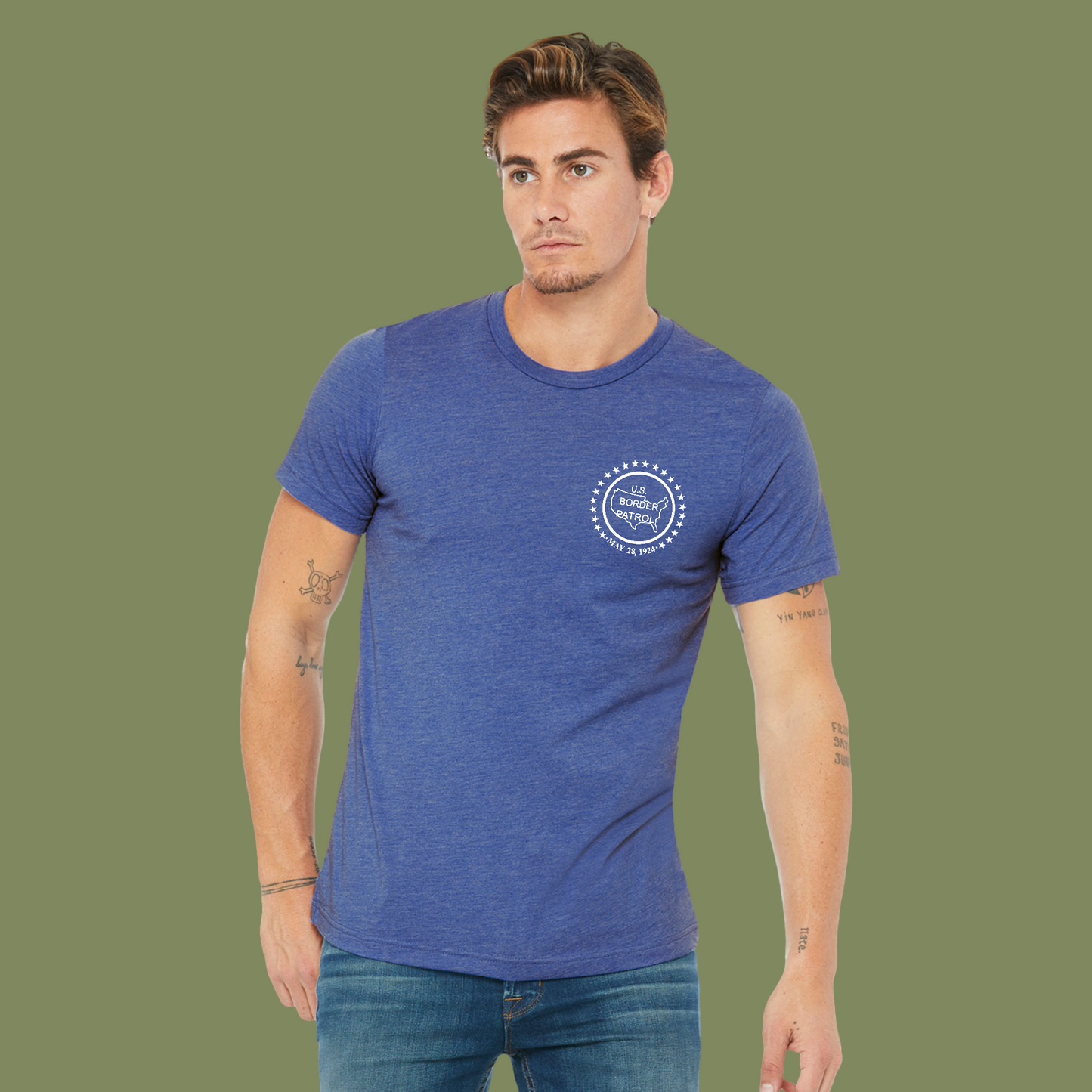 U.S. Border Patrol Blueprint Tee – Royal Heather Blue