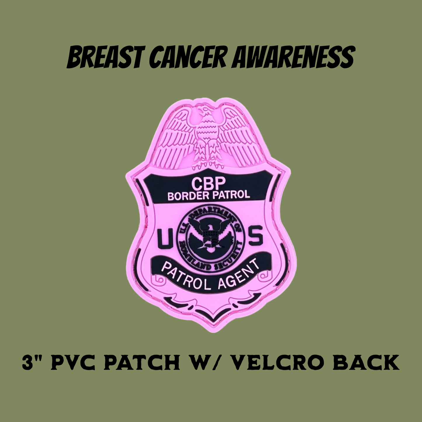 Border Patrol Breast Cancer Awareness PVC Patch