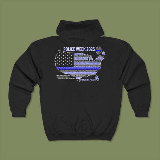 Police Week 2025 Unisex Zip Hoodie