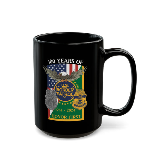 Border Patrol Centennial Black Mug (15oz)