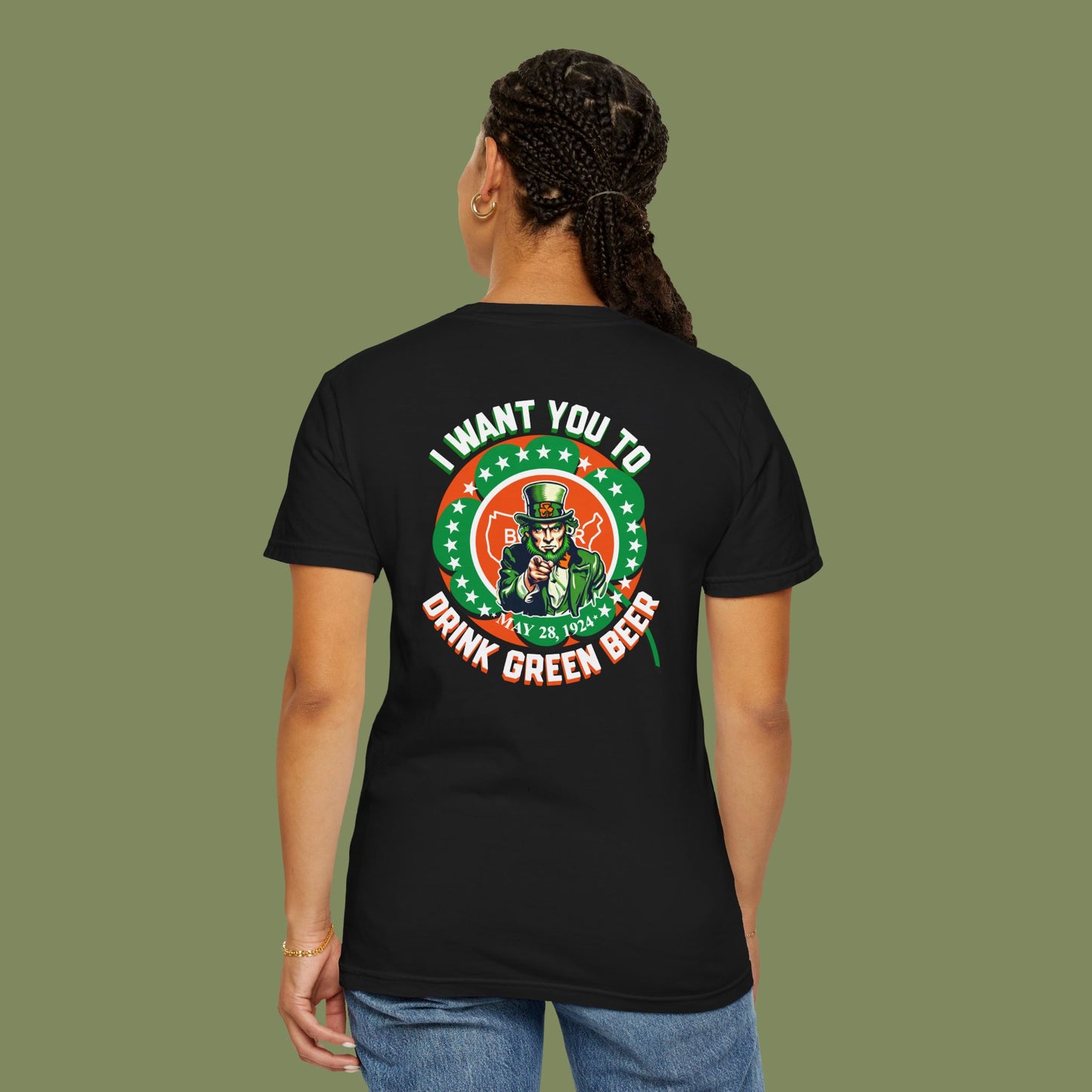 St. Patrick's Day T-Shirt — "I Want You To Drink Green Beer" Leprechaun Graphic Tee