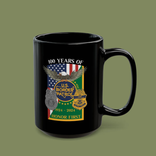 Border Patrol Centennial Black Mug (15oz)