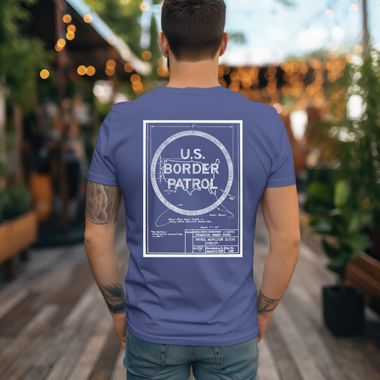 U.S. Border Patrol Blueprint Tee – Royal Heather Blue