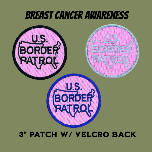 Border Patrol Breast Cancer Awareness Patch – 3" Embroidered with Velcro Backin
