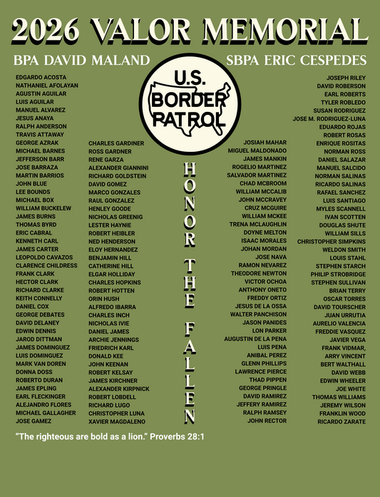 2026 Border Patrol Valor Memorial T-Shirt