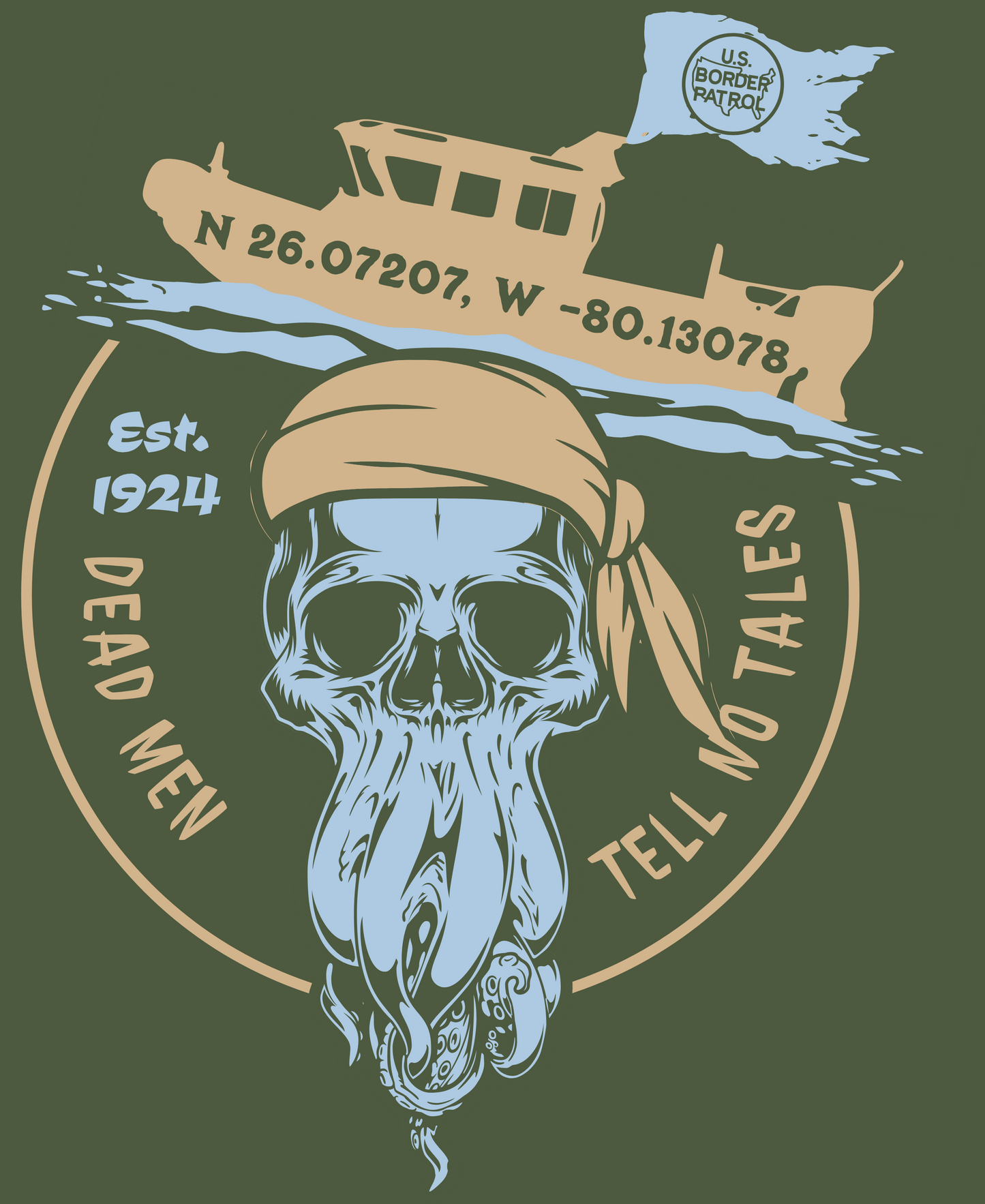 US Border Patrol Dania Beach Station Pirate T-Shirt