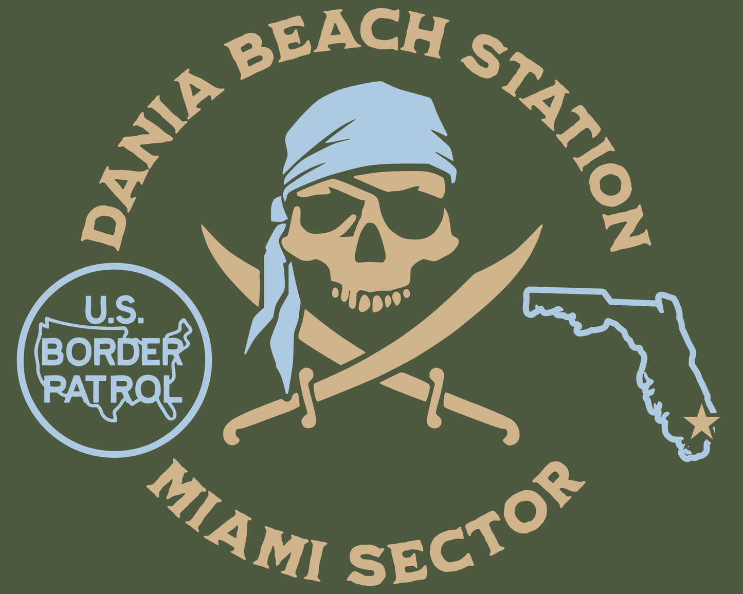 US Border Patrol Dania Beach Station Pirate T-Shirt