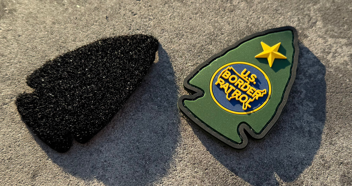 3” Border Patrol “Tip of the Spear” PVC Patch – Velcro Backing