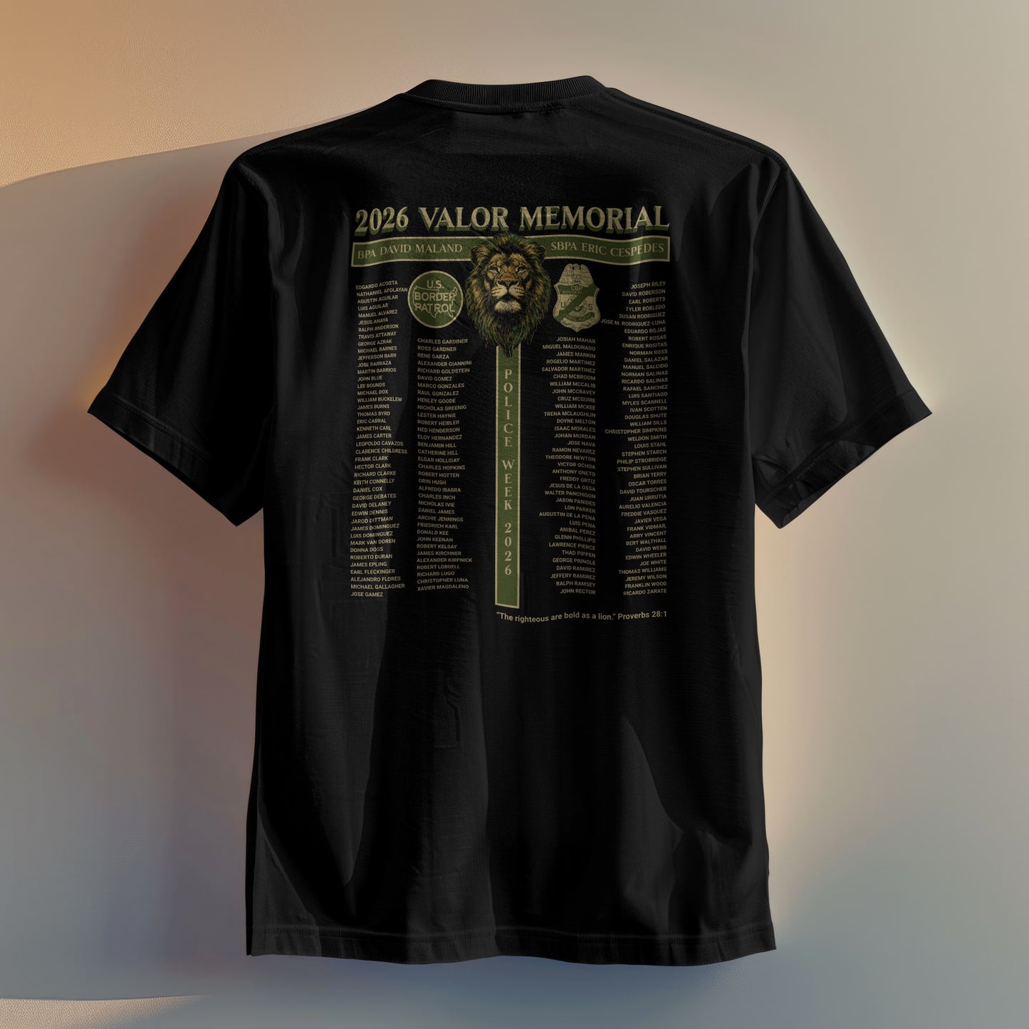 Resiliency Version of the 2026 Border Patrol Valor Memorial T-Shirt