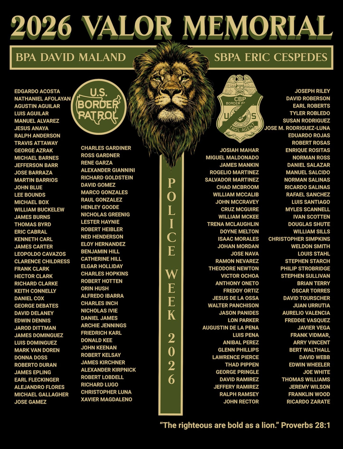 Resiliency Version of the 2026 Border Patrol Valor Memorial T-Shirt