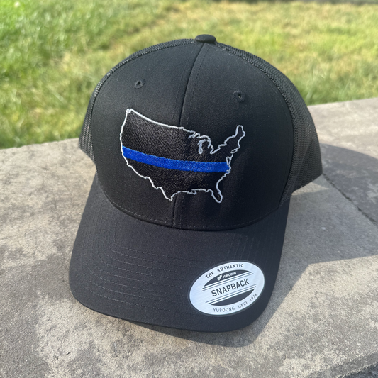 Thin Blue Line Snapback Trucker Cap