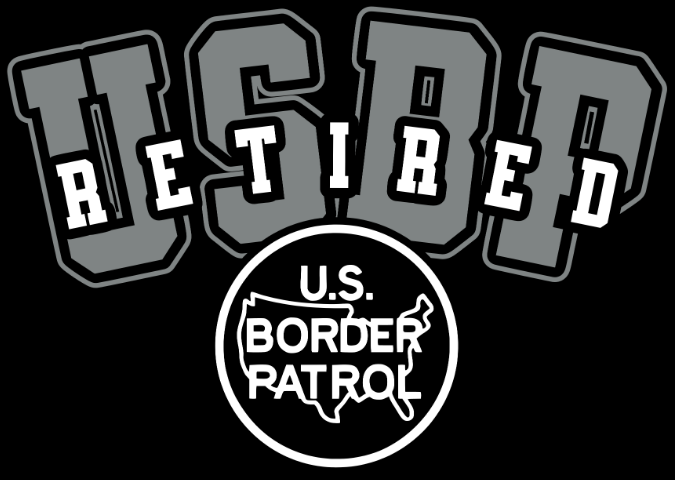 Retired U.S. Border Patrol logo with 'USBP' text on a black background