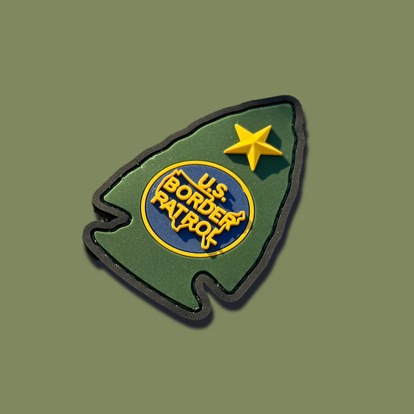 3” Border Patrol “Tip of the Spear” PVC Patch – Velcro Backing