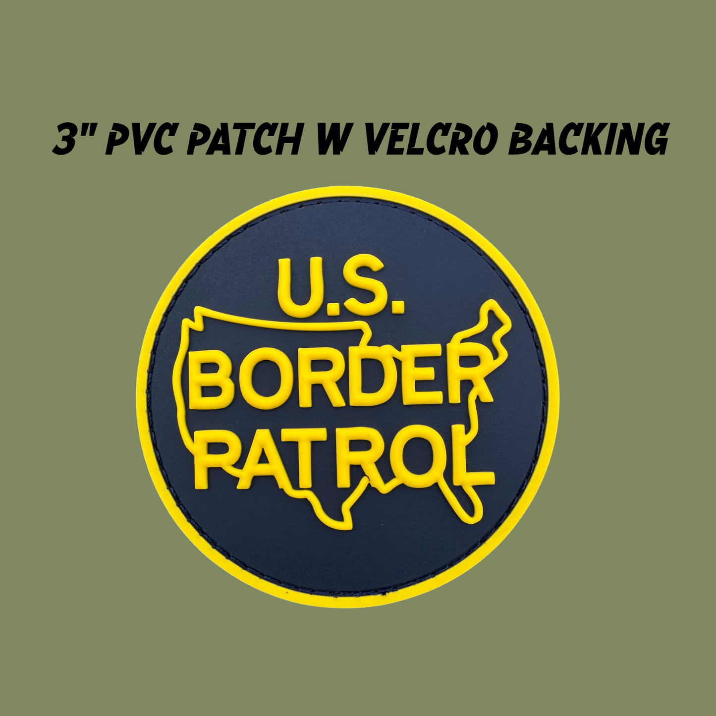 U.S. Border Patrol PVC Patch — 3" Round (Velcro Backing)